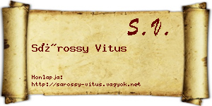 Sárossy Vitus névjegykártya